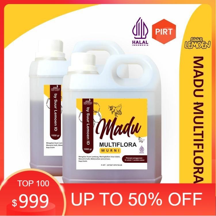 Madu Multiflora Super 2 Kg - Natural Raw Honey - Nectar Multiflora Madu Asli Tanpa Campuran