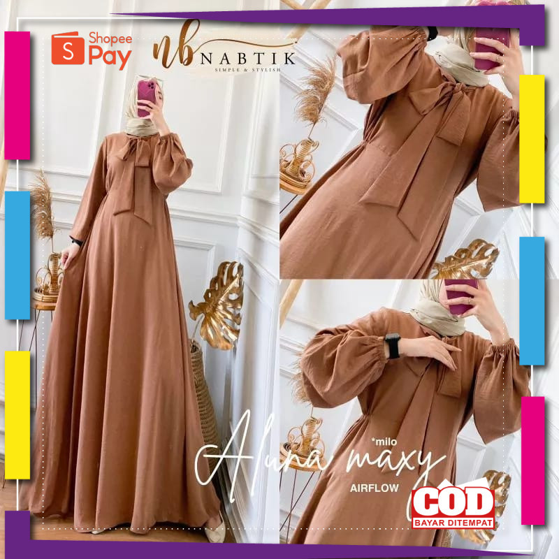 [PREMIUM ORIGINAL] GAMIS ALUNA TERBARU GAMIS CRINKLE AIRFLOW GAMIS LEBARAN