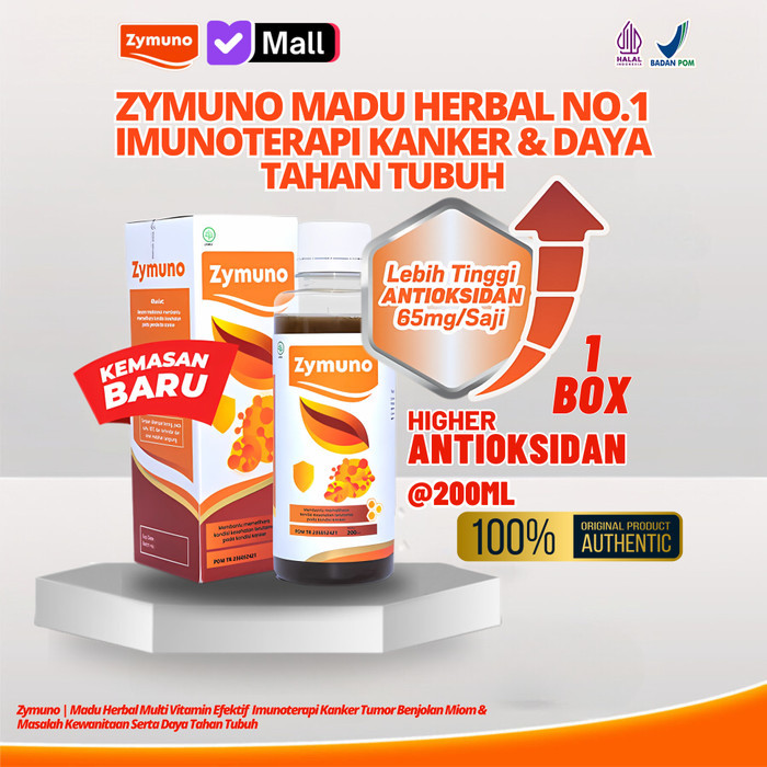 

Zymuno Madu Herbal Multi Vitamin Solusi Alami Imunoterapi Melawan Kanker Benjolan Tumor dan Atasi Miom serta Gangguan Kewanitaan - 1 BOX