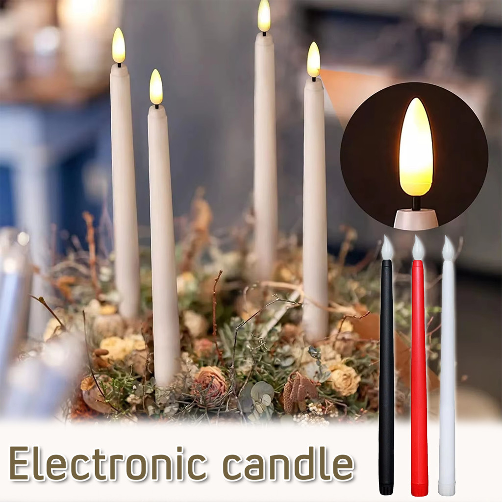 2pcs Lampu Lilin Elektrik Panjang / Lilin Penerangan Dekorasi / Lilin Baterai Panjang / Lampu Elektr