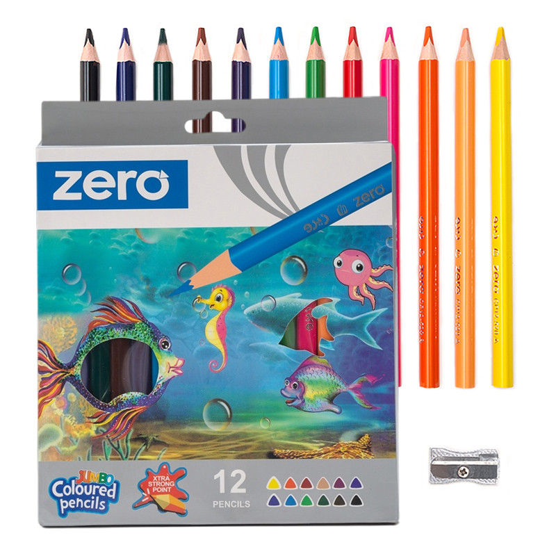

12pcs Triangle Colored Pencils Set with Thick Barrel (5mm Core) and Sharpenerfor Professional Drawing Sketching Pastel Art