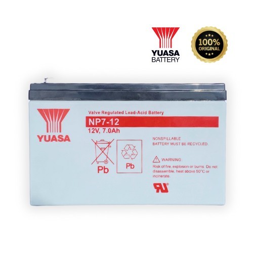 Baterai AKI YUASA 12v 7Ah Original Bisa untuk UPS Tangki Gendong Sprayer elektrik - YUASA 12V 7Ah