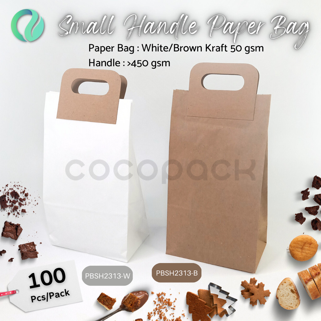 

100 PCS Paper Bag Kantong Roti Lunch Paperbag Kraft Polos PBSH2313