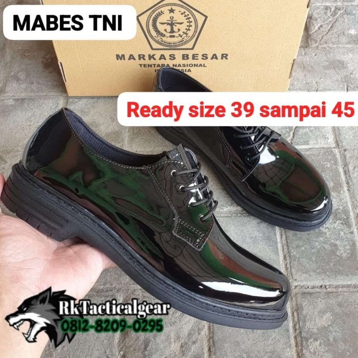SEPATU PDH TALIPUTAR WEBEST PT WEBA | BAHAN KULIT ASLI - MABES TALI IKAT, 38 AS76