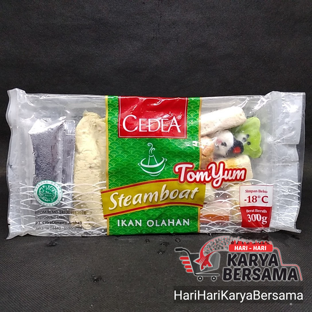 

MAKANAN BEKU CEDEA FROZEN STEAMBOAT SET TOMYUM IKAN OLAHAN 300GR