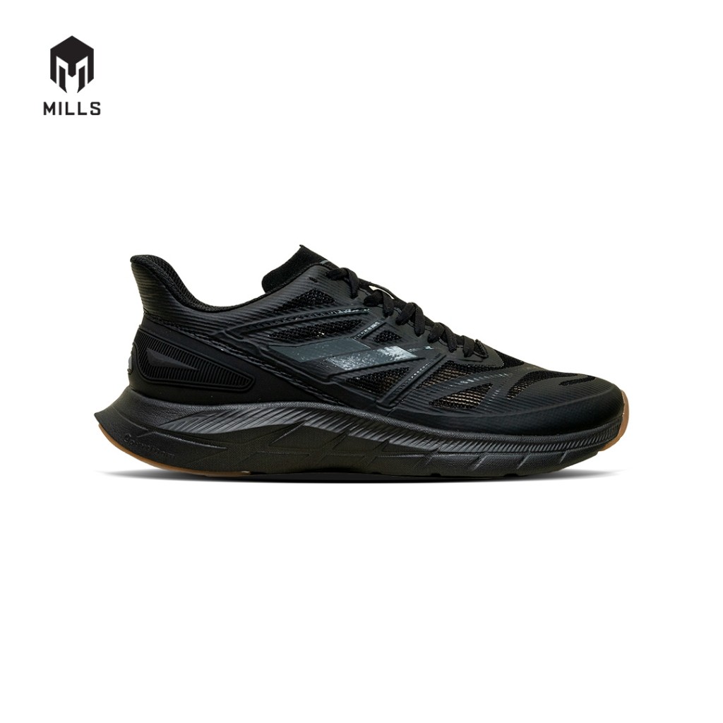 Mills Sepatu Lari Running Shoes Treximo Saga V2 Black / Gum 9101205