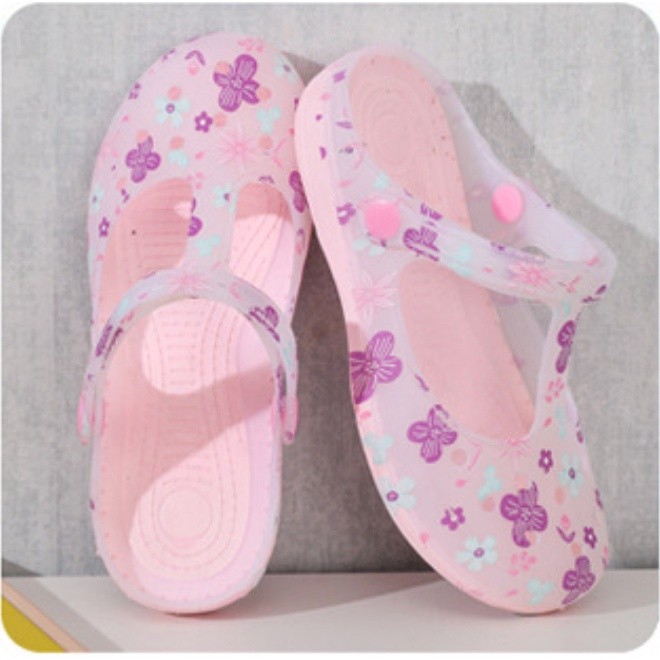 PROMO Sandal Sepatu Wanita MOXOMI Motif Bunga Bahan Jelly Bening Transparan