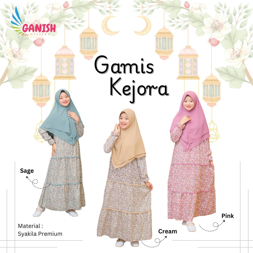 Gamis anak remaja kejora/baju muslim anak perempuan/baju lebaran best seller 2025/baju lebaran anak 
