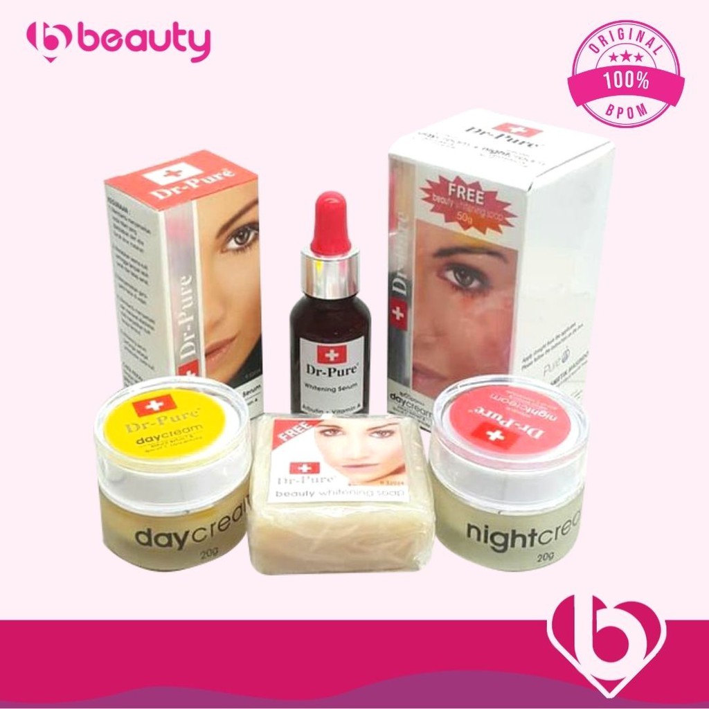 BEAUTY  DR PURE paket Original BPOM / DR PURE Cream Siang / DR PURE Cream Malam / DR PURE Sabun / DR
