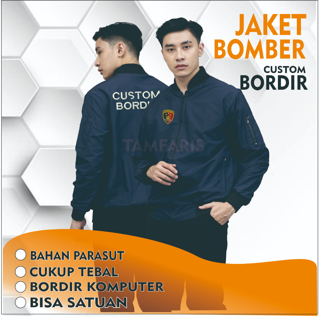 FR54W JAKET BOMBER CUSTOM BORDIR SATUAN