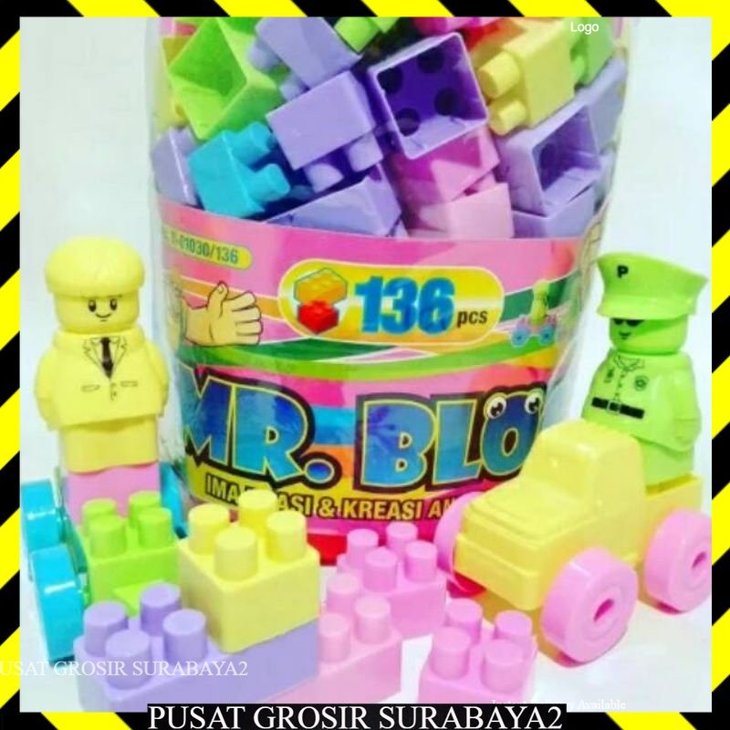 mainan blok lego besar isi 136 READY