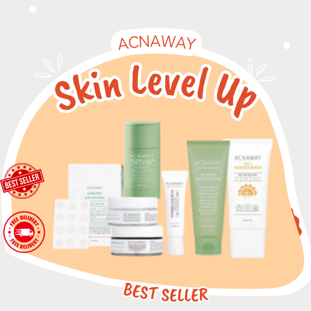 ACNAWAY Mugwort Gel Facial Face Wash Mugwort Acne and Pore Clay Stick ACNAWAY Mugwort Water Gel Mois
