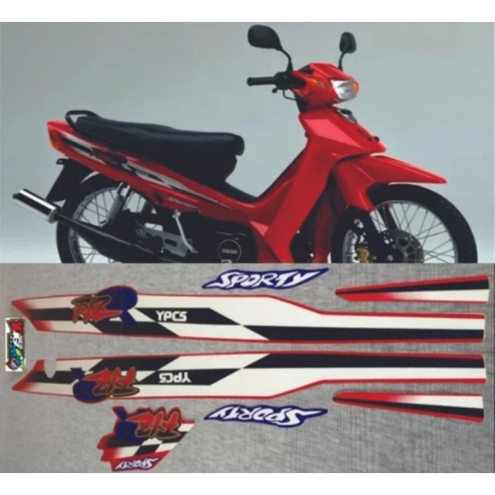 STIKER STRIPING FIZ R FIZR MERAH 1997 POLET Stiker
