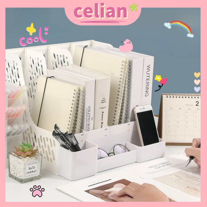 

【PROMO】 Rak Buku Rak Penyimpanan Desktop Organizer File Organizer Box File Rak Pena Ins Minimalis Meja Belajar Stationary Kit Berkualitas Laci Rak Buku Lucu
