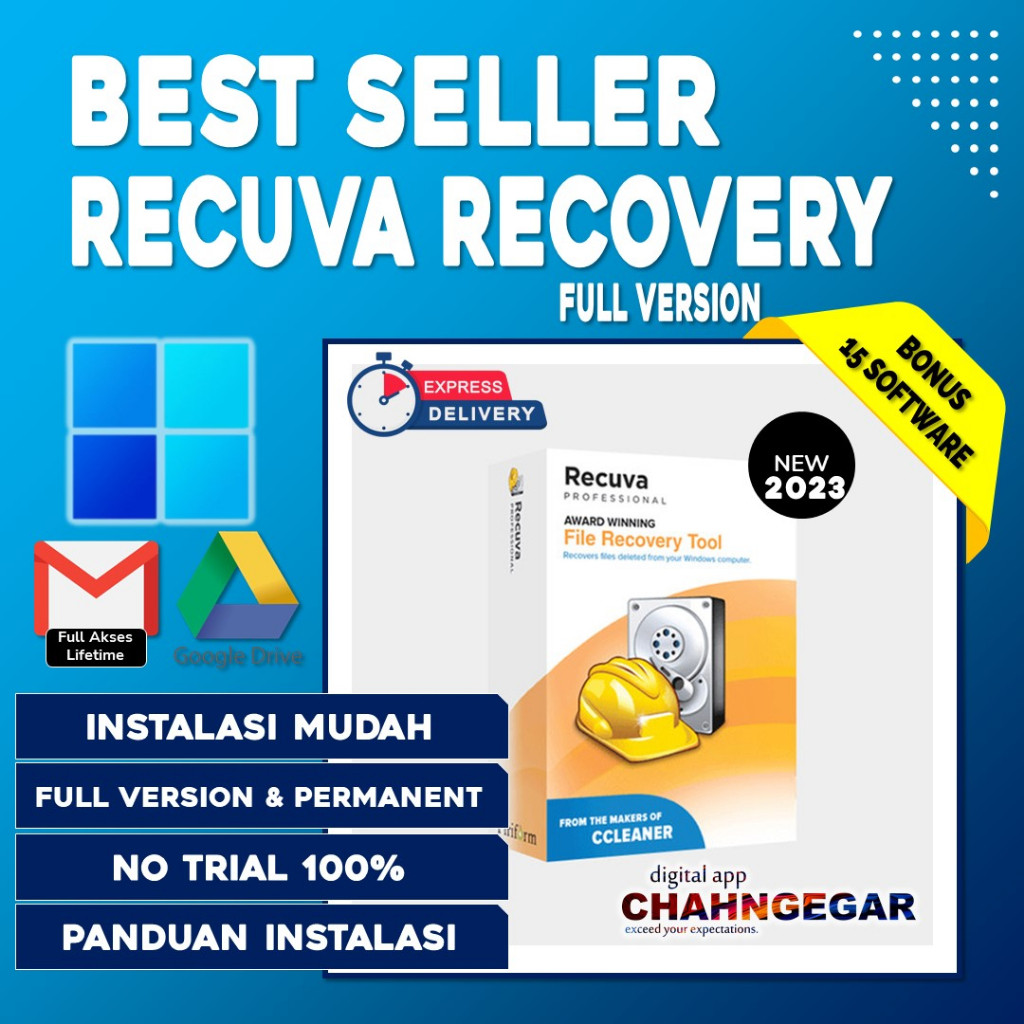 Recuva Pro 2023 Full Lisensi Lifetime / Business / Technician Software Data Recovery Hardisk Lisensi