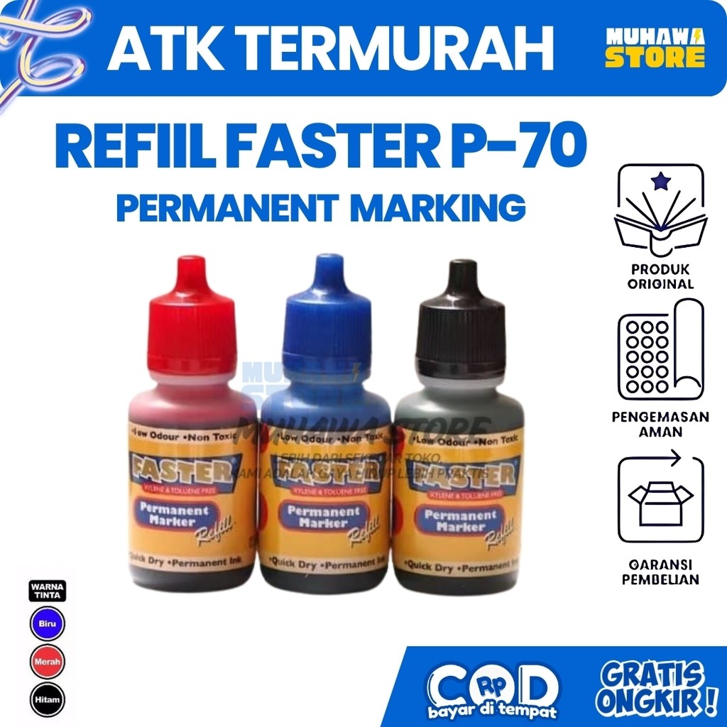 

TINTA REFILL FASTER MURAH PERMANENT ECERAN (TIDAK BISA DIHAPUS)