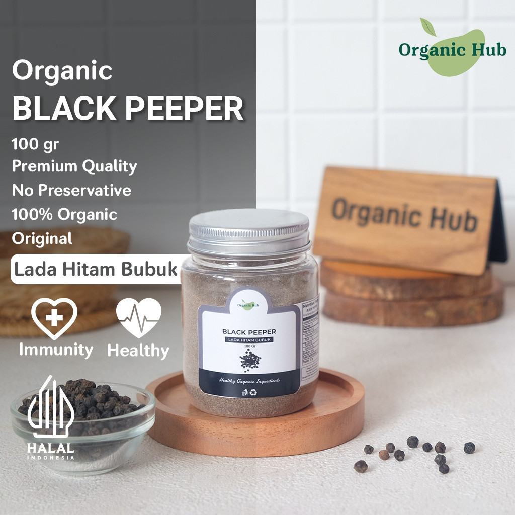 

Organic Hub Lada Hitam Bumbu Dapur Nusantara Premium Quality Black Pepper Spices 100 gr