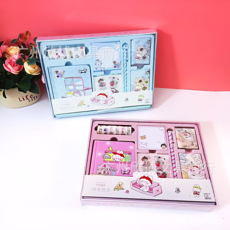 

THE VIRAL STORE PAKET JURNAL ALAT TULIS 7 IN 1 MODEL BUNNY KELINCI IMUT READY 2 WARNA PAKET BOX STATIONARY LENGKAP ISI BUKU TULIS SOLATIP PEN STICKY NOTES DAN STIKER