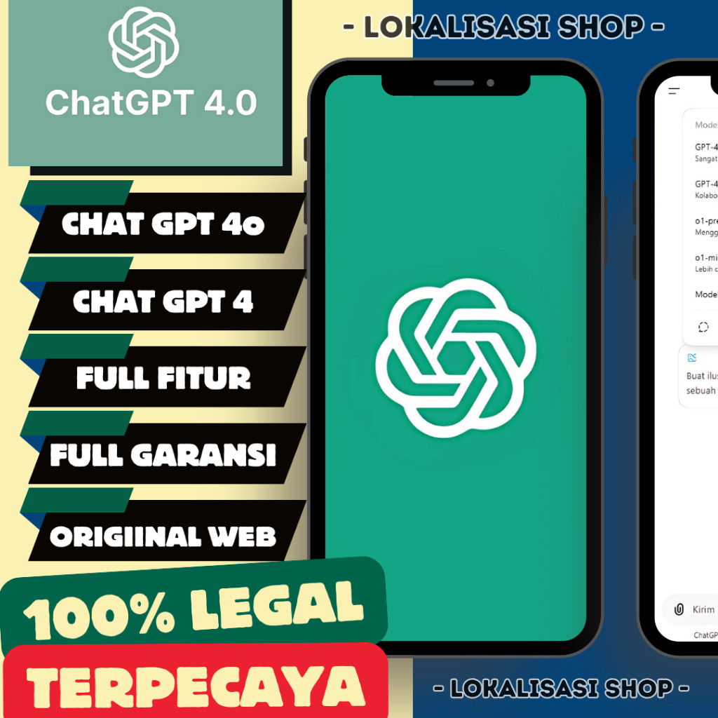 ChatGPT 4o Premium | Chat Gpt Plus 4o | Chat GPT Plus 1 Bulan | Full Garansi | ChatGPT Plus