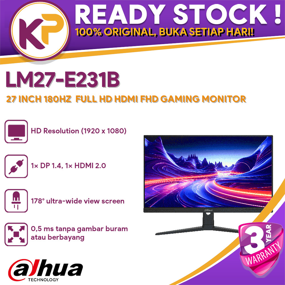DAHUA LM27-E231B 27 INCH 180HZ  FULL HD HDMI FHD GAMING MONITOR