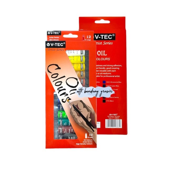 

Cat Minyak V-Tec VT-1386/O Oil Colours 12 Warna x 12 ML – Set