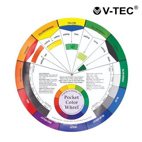 

Color Wheel V-Tec Diameter 24 cm Roda Panduan Mencampur Warna