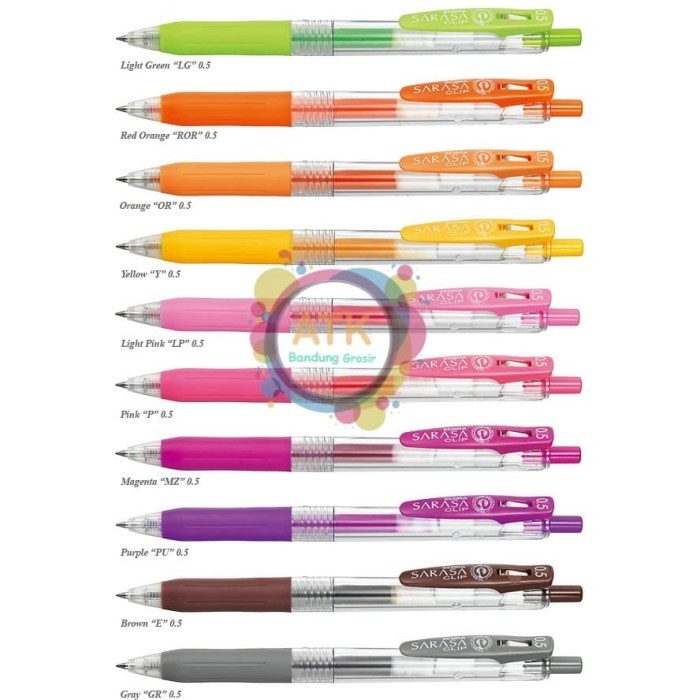 

Pulpen Gel Zebra SARASA CLIP 0.5mm Eceran Pulpen Gel Warna Warni - Light green