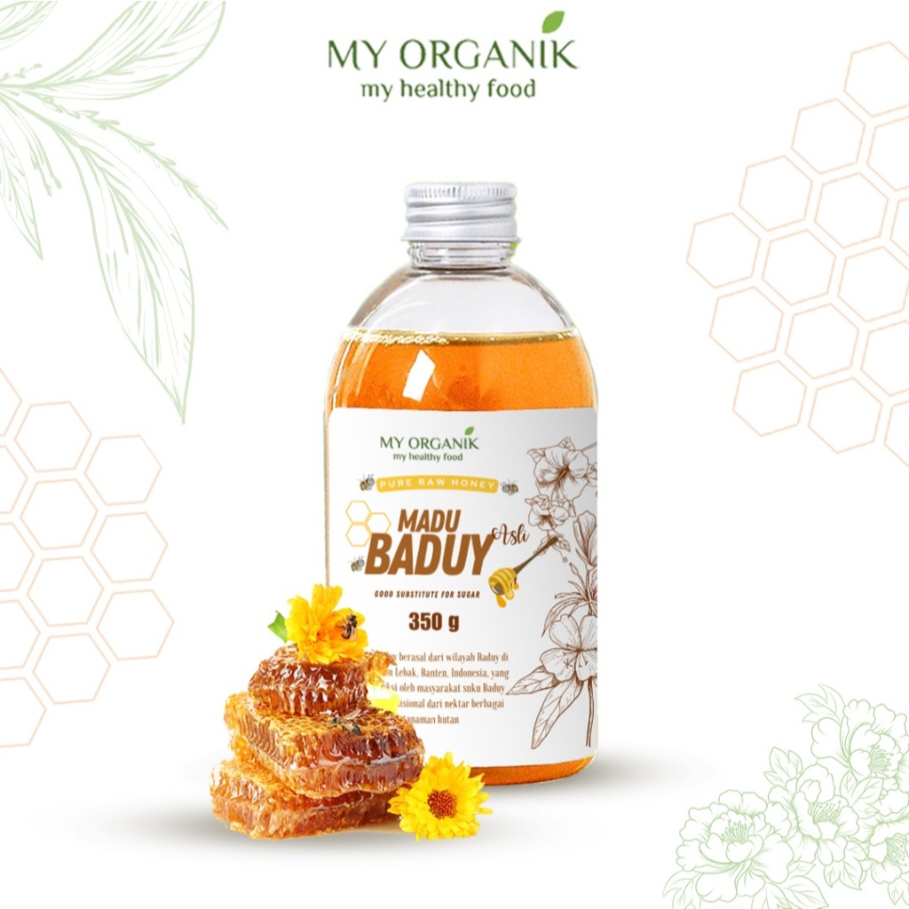 

My Organik Pure Raw Honey Baduy Madu Asli 100% Tanpa Campuran Original Premum Quality 350 gr