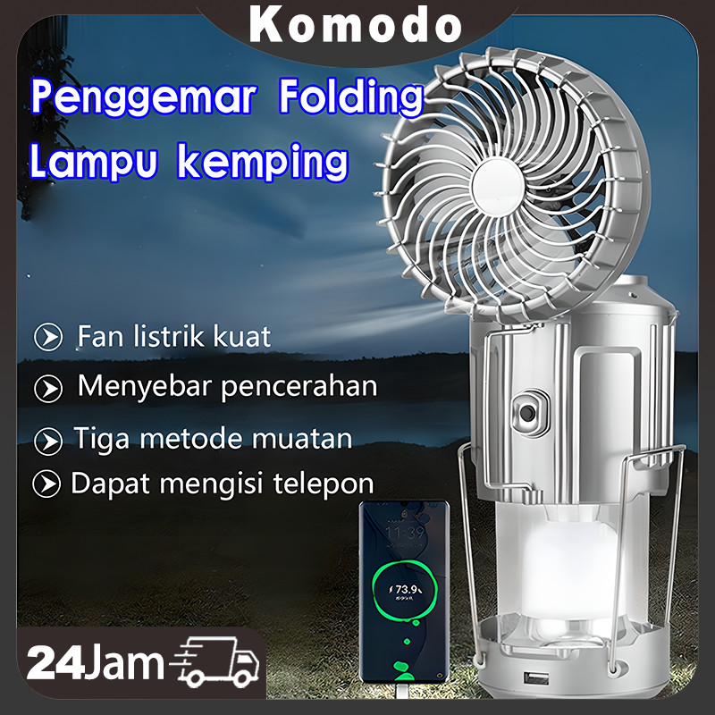 Lampu Emergency Camping LED kipas Lampu Kerja Tahan Air Outdoor Lampu Lampu Solar 2 in 1 Lampu