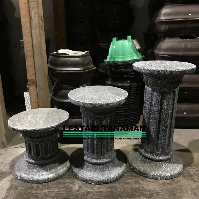 Pilar 44 Cm Bulat/Dudukan Pot Semen/Pilar Pot Semen