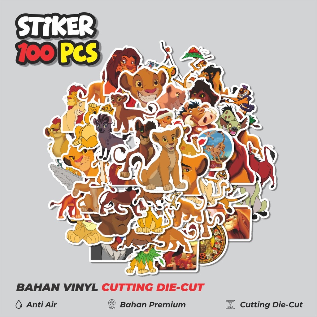 

Terbaru! 50 pcs Stiker Kartun The Lion King Dekorasi Lucu Kreatif untuk Notebook, Skateboard, HP