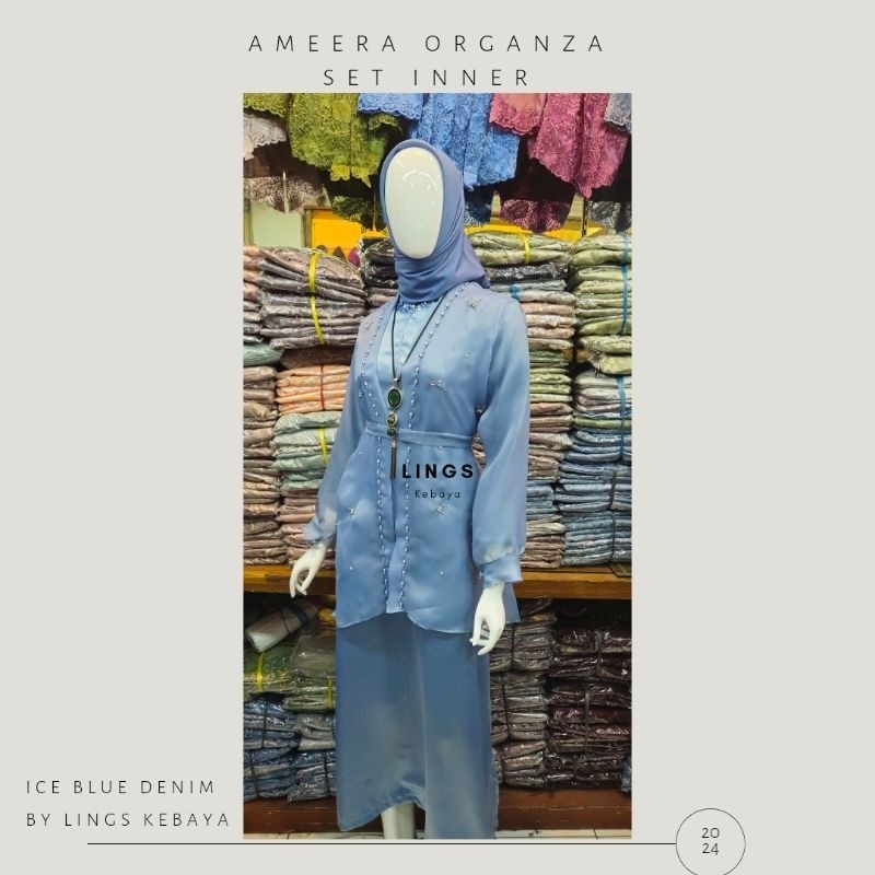 Bridesmaid Dress Kondangan Muslim Organza Outer Set Inner Busui Sage Green Nude Mauve Taro Blue Deni