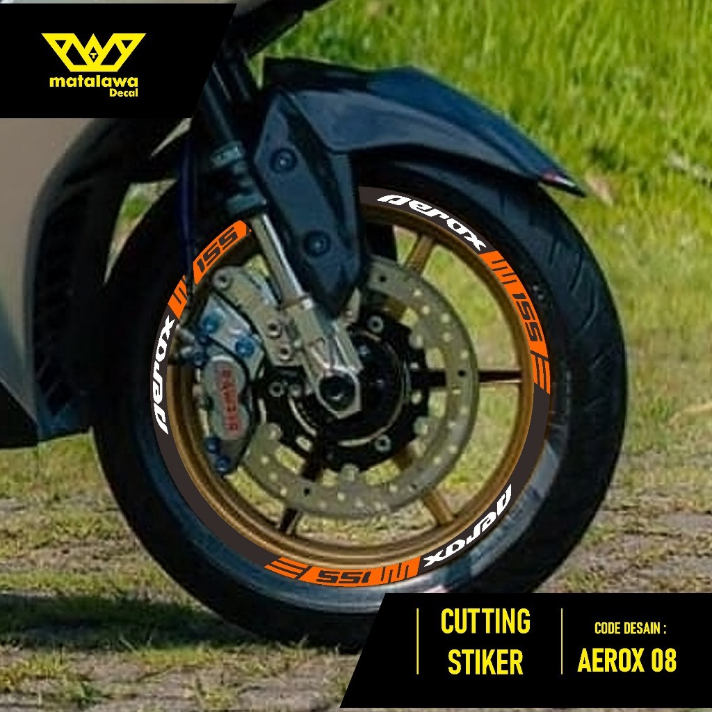 CUTTING STICKER VELG AEROX 155 - STIKER LIS LIST VARIASI BAN VELG YAMAHA AEROX 08