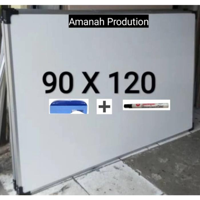 Papan tulis white board besar gantung ukuran 120 x90 murah