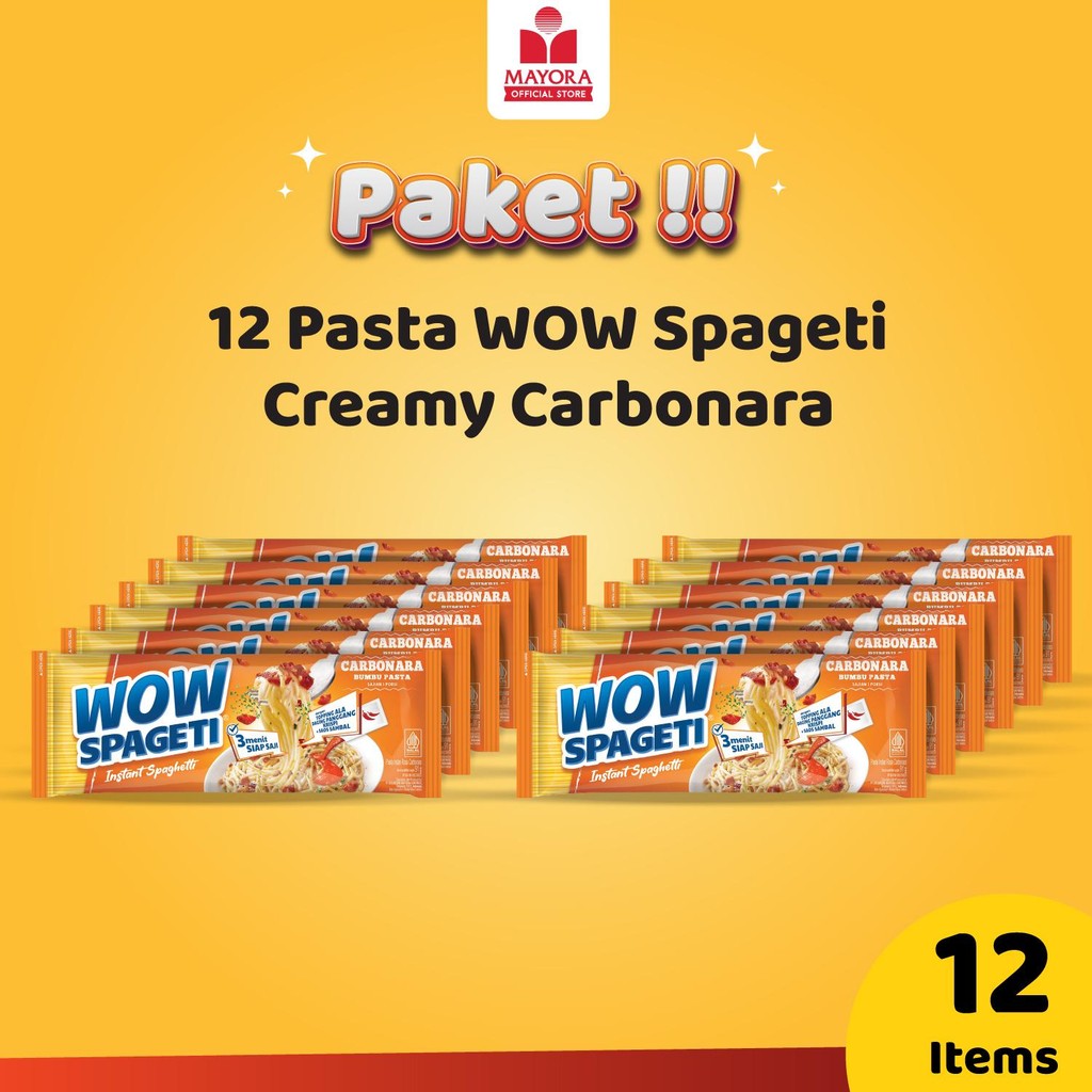 

Paket 12 Pasta WOW Spageti Creamy Carbonara