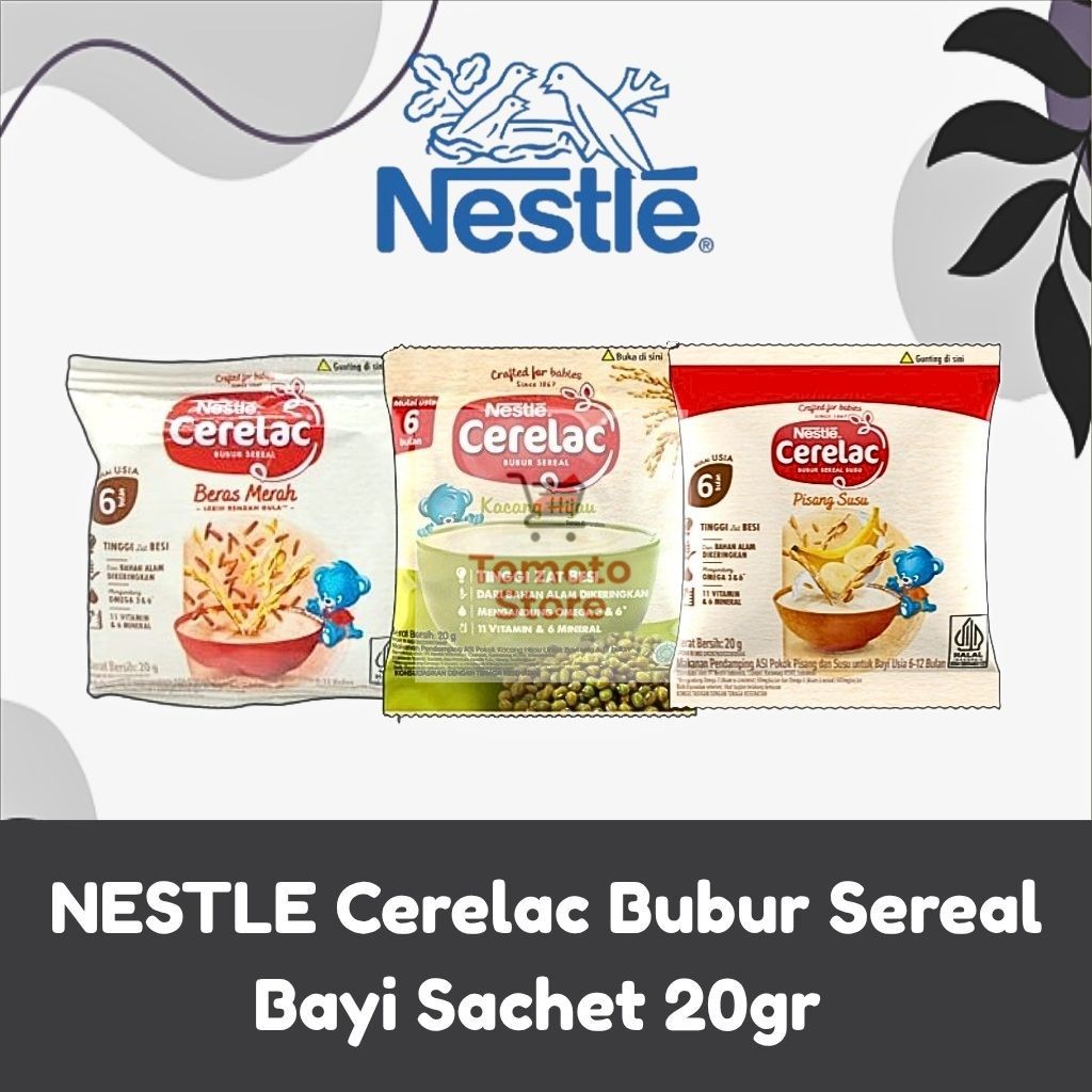 [ TOMOTOSTORE ] NESTLE Cerelac Bubur Sereal Bayi Sachet 20gr Mpasi bayi usia 6 bulan bubur saset