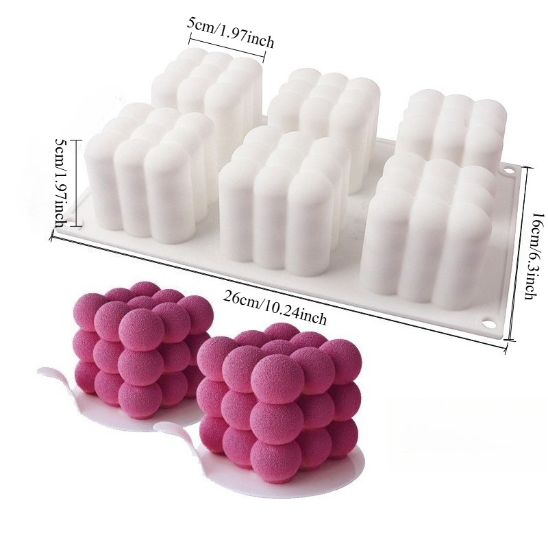 

Candle Mold Silicone DIY Cubic Bubble Ball Square Sphere Resin Gypsum Ceramic Mold Halloween Decor Party Gift Home Art Craft