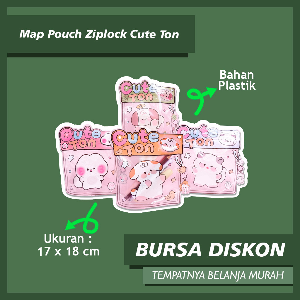

Map Pouch Ziplock Cute Ton 17 x 18 Transparan ANTI AIR Tempat Simpat Karakter Lucu
