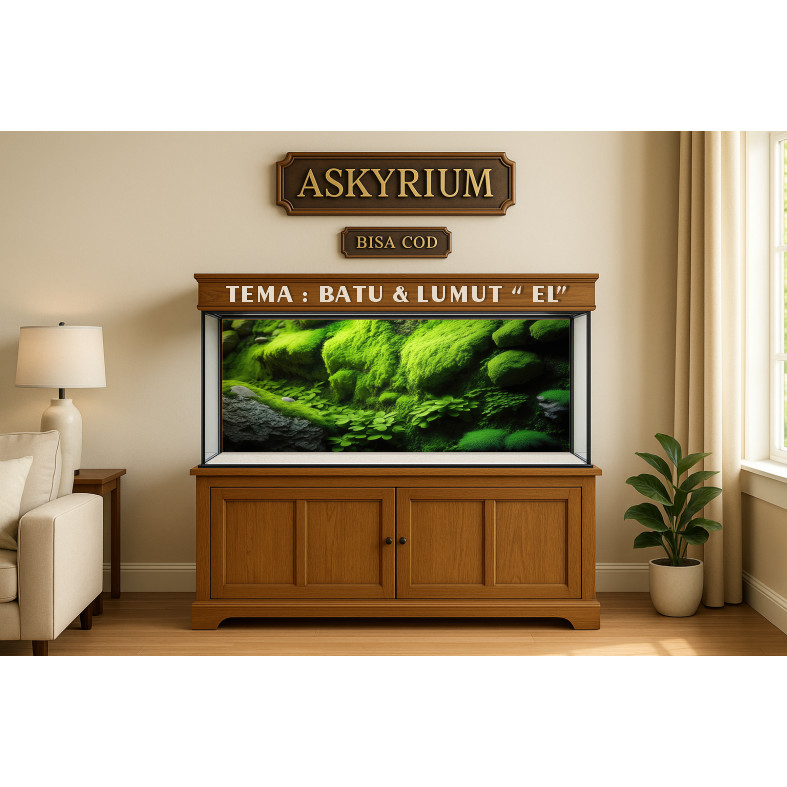 STICKER AQUARIUM BACKGROUND batu lumut batu Aquascape Stiker Aquarium Belakang EL AP