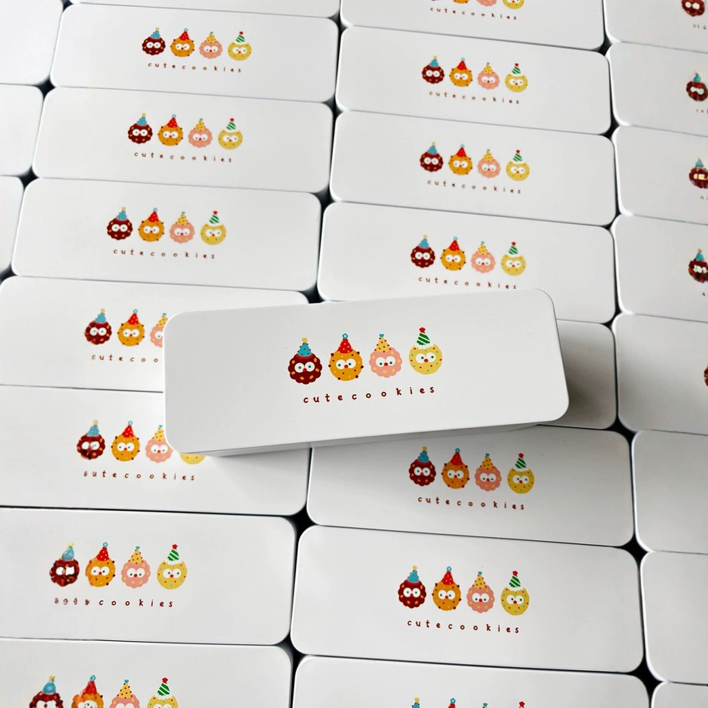 

20×7 Kotak Timah Putih Kotak Timah Strip Panjang Pola Cetak Kotak Kemasan Kue Renda Kotak Hadiah