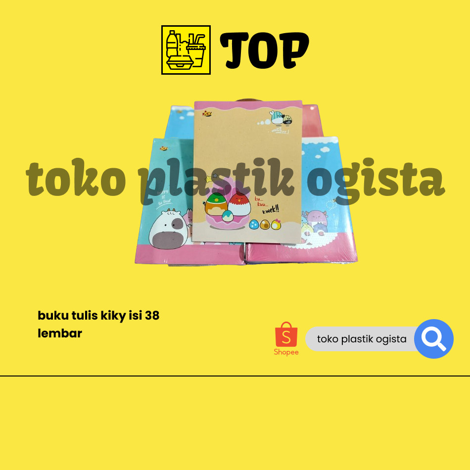 

buku tulis kiky isi 38 lembar, 1 pack isi 10 pcs