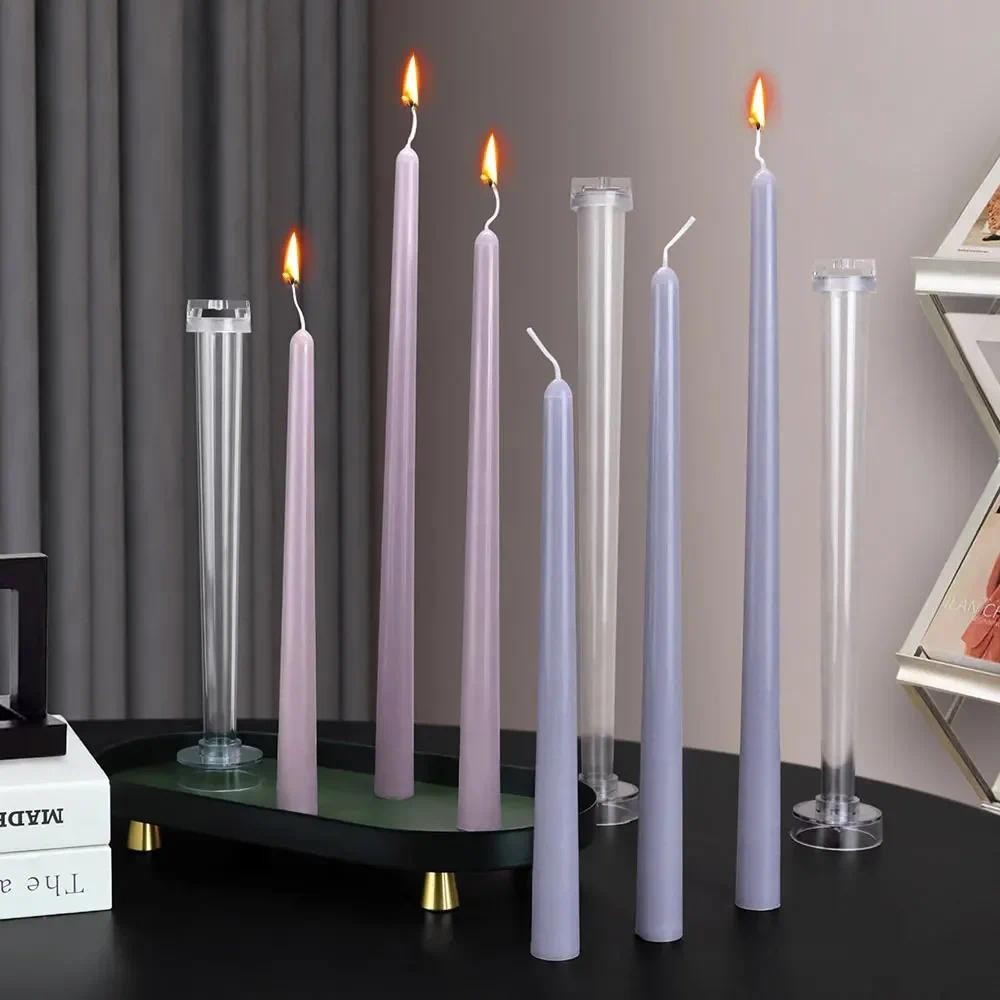 

Multi Size with Base Cylinder Acrylic Candle Mould Long Pole Candlestick Plastic Mold Home Artist Column Gift DIY Wedding Decor