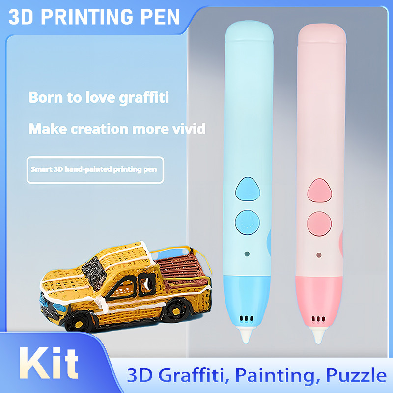 

3D Printing Pen, Children's Puzzle Drawing Pen, Low-temperature Built-in Battery, Graffiti Creation 3D PEN，Toy Gift