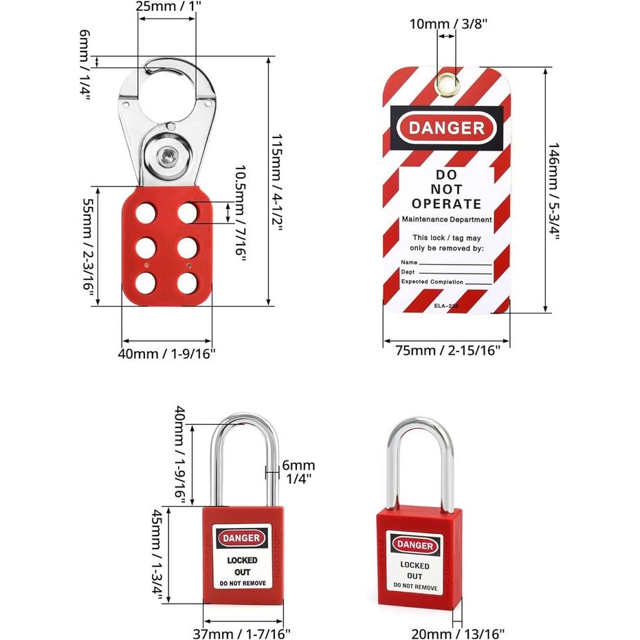 

Stainless Steel Lockout Hasp with Red Nylon Handle Tamper-Proof and Impact-Resistant Loto Hasp - 1" pengait