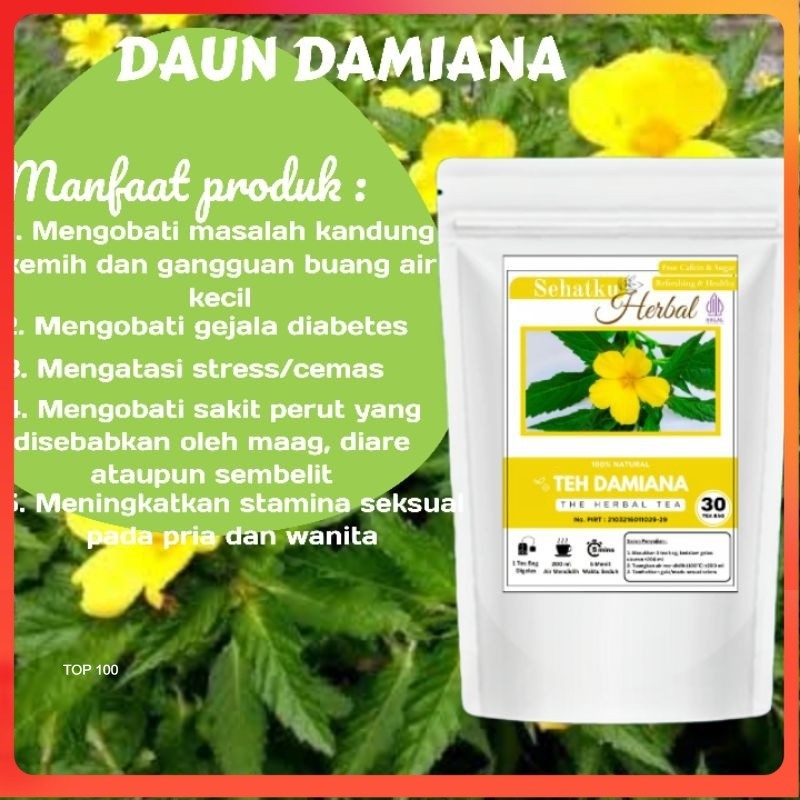 

SEHATKUHERBAL Teh Daun Damiana : Damiana tea Teh Diabetes isi 30 tea bag