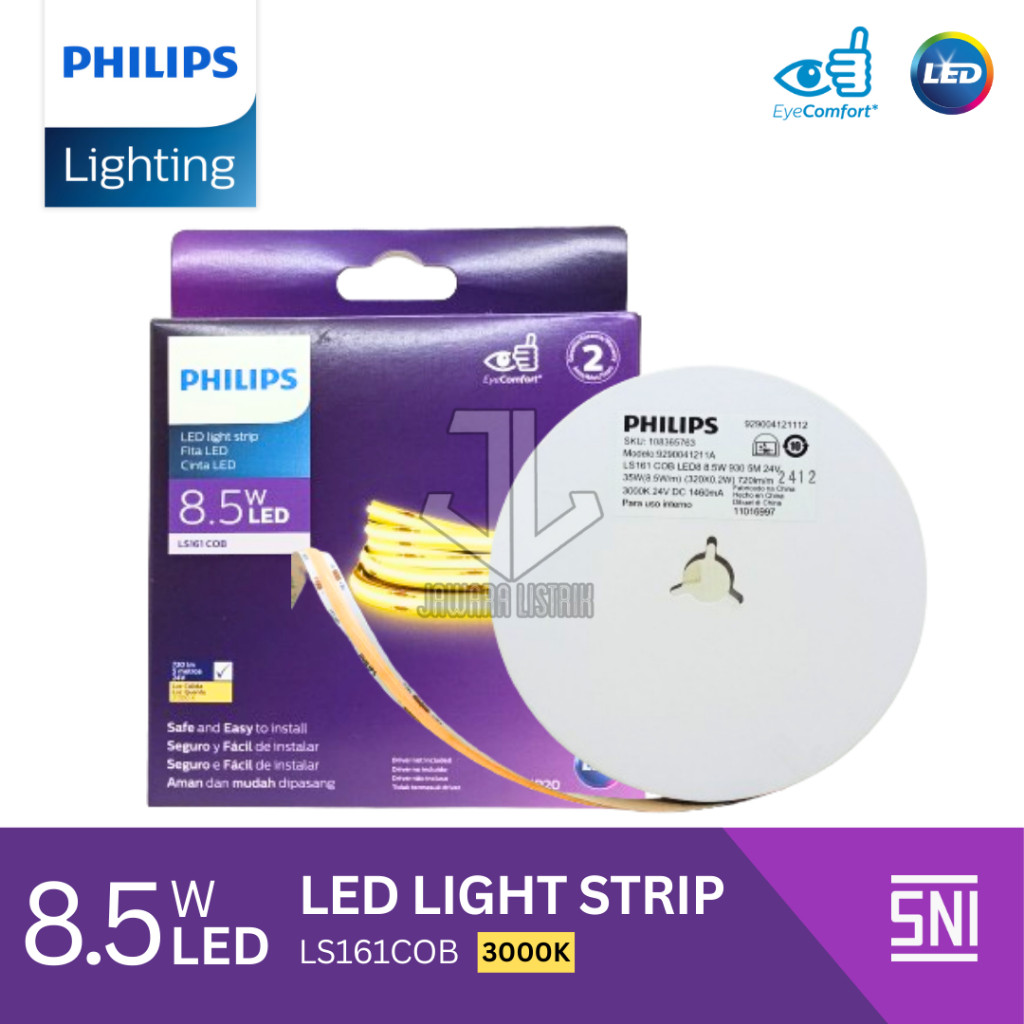 PHILIPS LIGHT STRIP LED LS161 8.5W 13W COB 5 METER LAMPU LED FLEXIBLE PITA 5M 24V