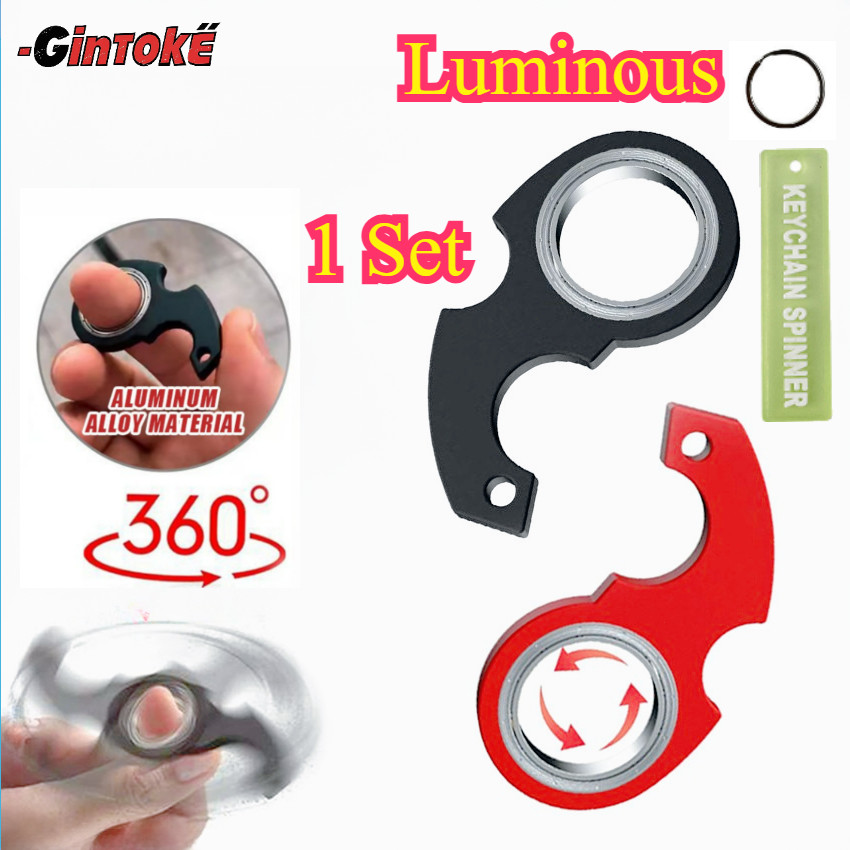 (Luminous)Keyrambit Keychain Fidget Spinner Mainan Gantungan Kunci Karambit || Spinning Keychain || 