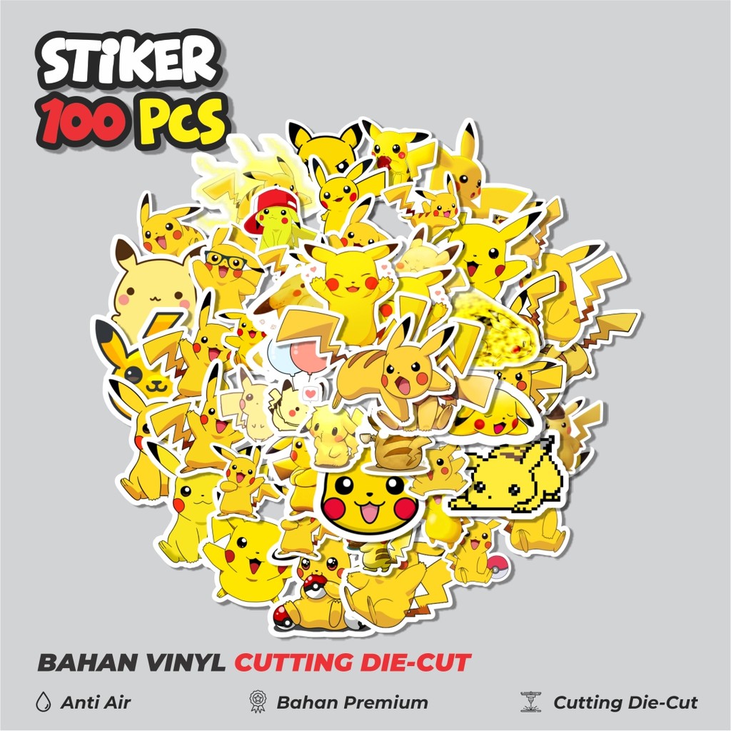 

Terbaru! 50 pcs Stiker Kartun Pokemon Pikachu Dekorasi Lucu Kreatif untuk Notebook, Skateboard, HP
