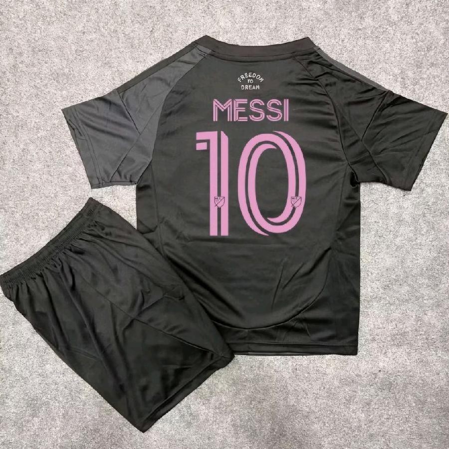 JERSEY BAJU BOLA ANAK MIYAMI AWAY KIDS 2025/2026 + NAMESET MESSI FANS VERSION