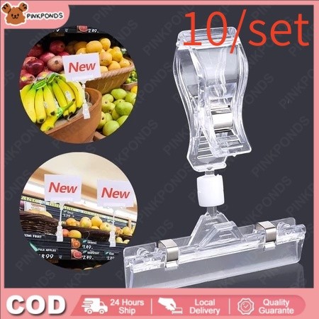 

10 Kait Label Bening / Klip Promosi Akrilik / Pemegang Label Clip-on / Pemegang Label Harga